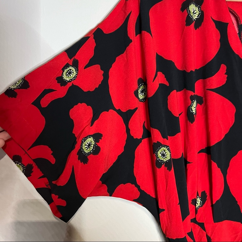 NWT ELOQUII WIDE LEG FLORAL RED JUMPSUIT SIZE 14 - Picture 8 of 12